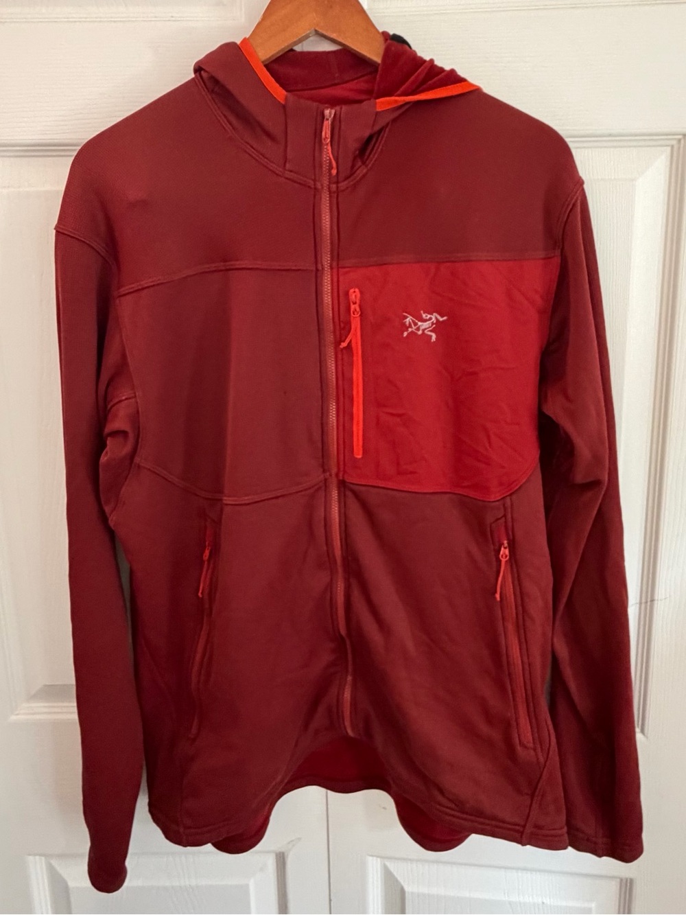 Arc’teryx Fortrez Hoody Men’s Large Red Polartec Fleece Full Zip Hiking Jacket